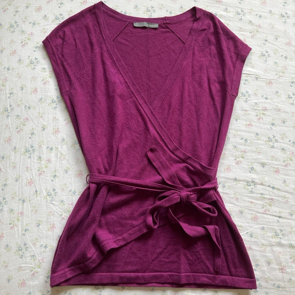 Smart Set Magenta Wrap Blouse